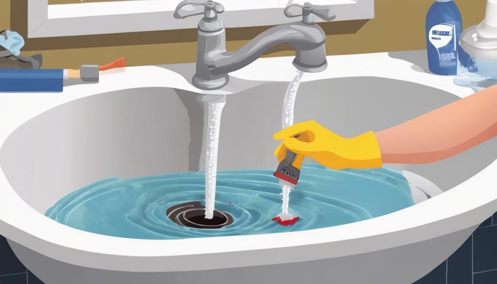 clearing a clogged drain